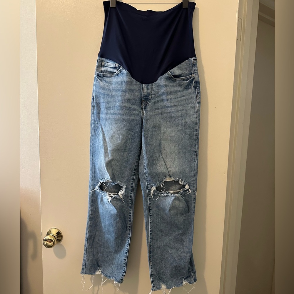 Pink blush maternity jeans